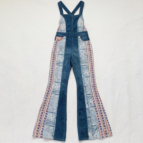 Free People 'We the Free' Dallas Flared Denim Jumpsuit, Stars and Stripes - Picture 3 of 9